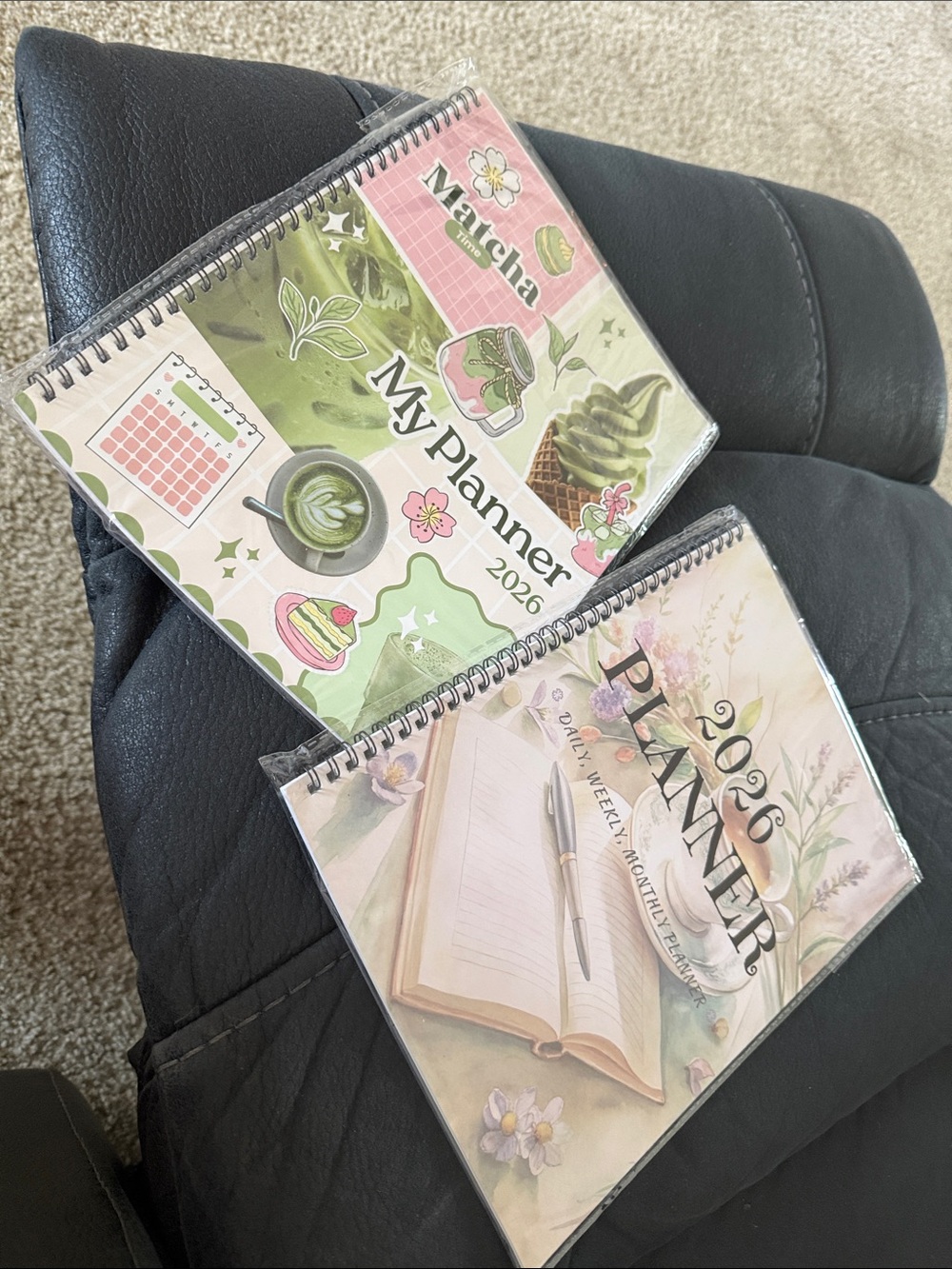 2026 Spiral Home Office Planner – Pink & Green Covers